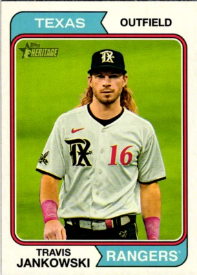 2023 Topps Heritage Baseball Card #678 Travis Jankowski      - Image 1 of 2