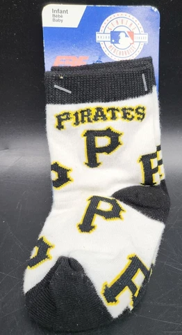 1 Pair Pittsburgh Pirates MLB Socks Size Infant 0-3 New Cover