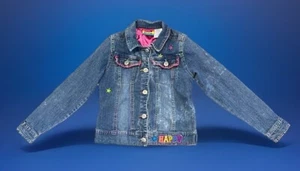 Lisa Frank Glam Girls Sz 10 Denim Happy Jacket Jewel Embroidered Stars Rainbow - Picture 1 of 12