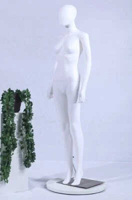 EUROTONDISPLAY FC-7W weiß matt abstrakt weiblich Schaufensterpuppe mit Kopf egghead