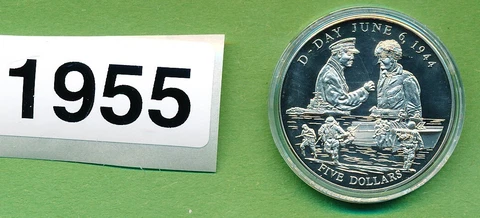 LIBERIA - $5.00  - D-DAY OF WW11 - PROOF Cover