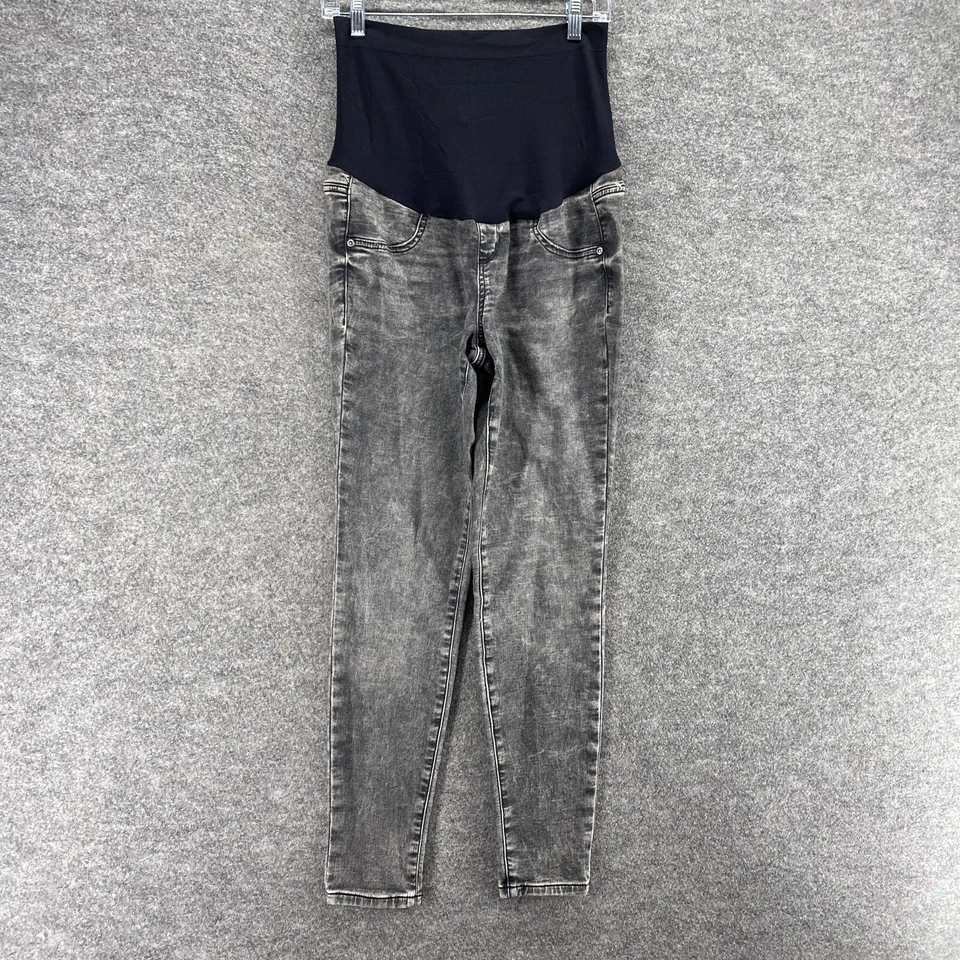Jeggings femininos Sonoma 6 maternidade cinza denim lavagem média cintura alta puxar - Imagem 1 de 4