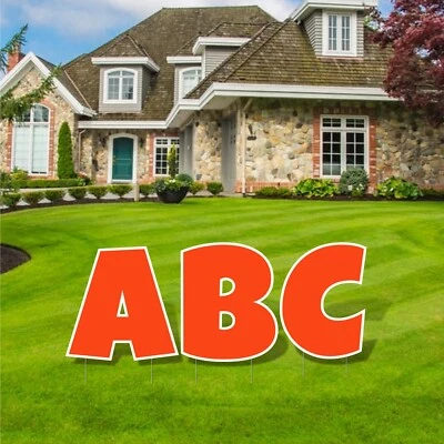 "Letras de patio alfabeto de 24"", fuente de tipo más afortunado, 26 piezas, incluye estacas, tarjetas de patio" Foto 1 de 4