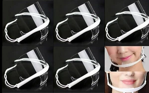 5 Pezzi Bocca Scudo Protezione Spiedo Blocker Trasparente Riutilizzabile - Picture 1 of 4