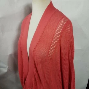 Cyrus Womens Open Knit Cardigan Size XL Red Long Sleeve Open Front Blouse  - Picture 1 of 7