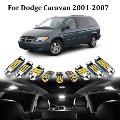 11pcs White Car Interior LED Light Bulb Kit for 2001-2007 Dodge Grand Caravan - Image 1 of 4