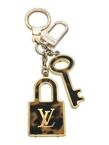 Auth LOUIS VUITTON Porte Cles Confidenc Gold bag charm key ring key chain #5264D
