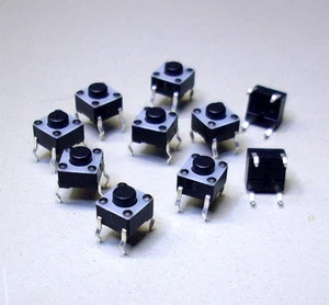 100 Stück Taster FSM 6 x 6 1825910-2 FSMJ, 1x Aus (Ein) 24V / 50mA  (M3700-100) - Picture 1 of 8