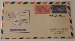 Joplin Missouri to Kansas City AMF first flight airmail December 7 1954 - Picture 1 of 2