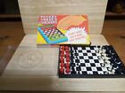 Vintage 1970s Travelling Chess & Draughts Set