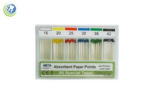 Paper Points .06 Taper #15-40 Sterilized Endodontic Root Canal Obturation 60/Box - Picture 1 of 1