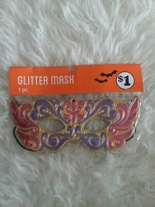 Discontinued Glitter Mask Pink Purple Halloween Costume Mascarade - Picture 1 of 3