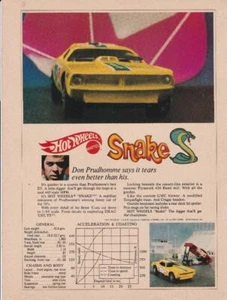 Cuda 426 Hemi Hot Wheels 1970 anuncio a color/Don The Snake Prudhomme - Imagen 1 de 1