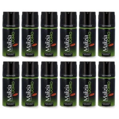 MALIZIA UOMO VETYVER deo bodyspray 12x150 ml der grüne Klassiker aus Italien - Bild 1 von 4