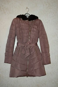 Angel Bestow Luxury Collection Women's Beige Jacket Coat Size XXL Real Fur Hood - Picture 1 of 12