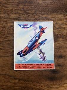 R137 Goudey, Sky Birds, 1941, #21 English Famous Spitfire EX