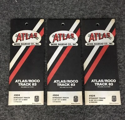 Lot Of 3 Atlas/Roco Track 83 2.26” (57.5 MM) Straight Track 12 Pieces Total NOS - Image 1 of 4