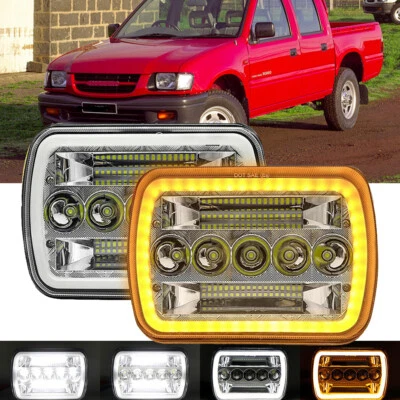 2pcs 7x6'' 5x7'' LED Headlights Hi/Lo Beam Halo DRL For Holden Rodeo 1998-2003 - image 1 of 4