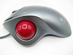 Logitech TrackMan Wheel Mouse USB Optical Trackball Wired T-BB18 - Works Great - Photo 1/5