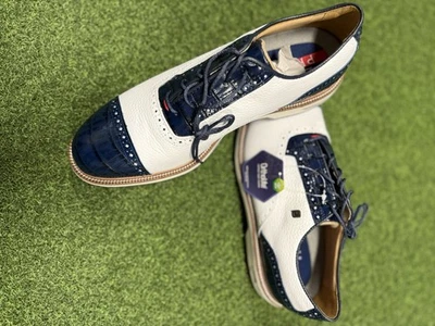 Zapatos de golf FootJoy Premiere Series Tarlow blancos/azul marino, talla 11 m Foto 1 de 4