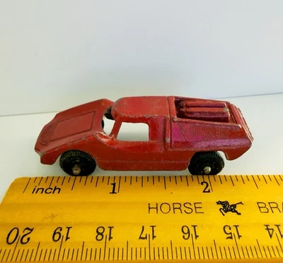 TootsieToy Fiat Abarth Car- Red 2 1/2" Long USA 1970's Vintage Pressed Steel - Image 1 of 4