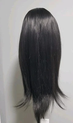 NEW 18" Long Straight Black Wig Women Synthetic 3/4 Headband Hairpiece - Image 1 of 4