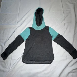 Champion Little Girls Gray/teal Hooded Sweatshirt Size XS 4/5 - Picture 1 of 3