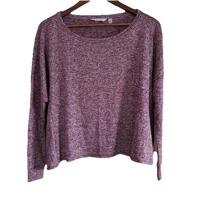 Top para mujer Athleta extra pequeño púrpura jaspeado manga larga ligero de gran tamaño Foto 1 de 4