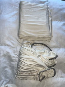 Sheex QUEEN Tan Performance Fabric Sheet Set Flat & Fitted SHEET no Pillowcases - Picture 1 of 4