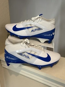 NIKE Alpha Menace 4 Pro Football Cleats FD7037-103 White Royal Blue Size 8.5 - Picture 1 of 9