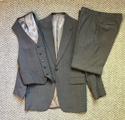 Chaqueta Chaleco Pantalones Traje Vintage Woodmere 40L Franela Lana Para Hombre’s Foto 1 de 4