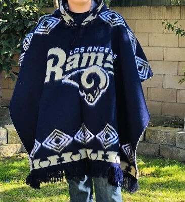 Los Angeles Rams Alpaca Wool Poncho, Unisex Made In Ecuador - Image 1 of 4
