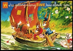 Getting Along Fine Bamforth Merry Message Series Taylor Humour Postcard - Picture 1 of 2