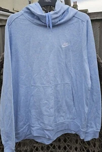 Nike Pale Blue Marl Cowl Neck Jersey Hoodie Sweatshirt Size XL Extra Large BNWOT - Picture 1 of 9