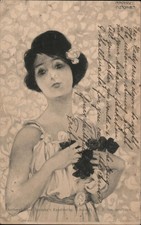 Greek Girl-Raphael Kirchner Postcard 5d stamp Vintage Post Card