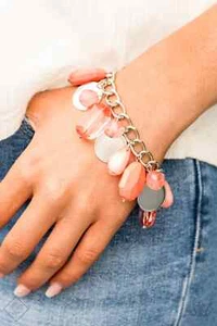 Paparazzi Bracelet -Treasure Trippin- Orange Coral- Fringe- Fashion Fix - Picture 1 of 2