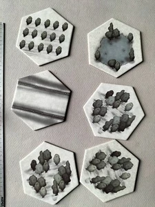 6 x DOPPELSEITIGE SECHSKANTFLIESEN / DER AMERIKANISCHE BÜRGERKRIEG / HALTEN SIE DIE LINIE G175 - Bild 1 von 2