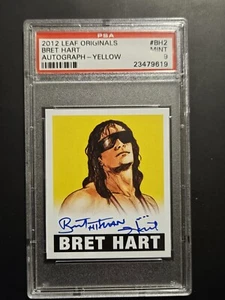 Bret Hart 2012 Leaf Originals Wrestling Autograph Auto Yellow PSA 9 /50 - Picture 1 of 6
