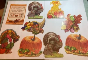 9 ￼ Thanksgiving Cut Out Decorations Vintage Beistle And Hallmark 1980, turkey - Picture 1 of 10
