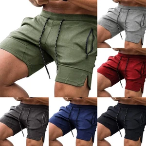 Mens Training Shorts Gym Workout Sports Running Bodybuilding Fitness Short Pants - Picture 1 of 18