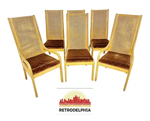 Vintage American of Martinsville Burled Wood Dining Chairs Cover