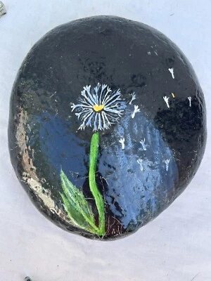 Pintado a Mano Roca Diente de León Patio Roca Jardín, Decoración del Hogar Estanque Estante Pesado 8 "T Foto 1 de 4