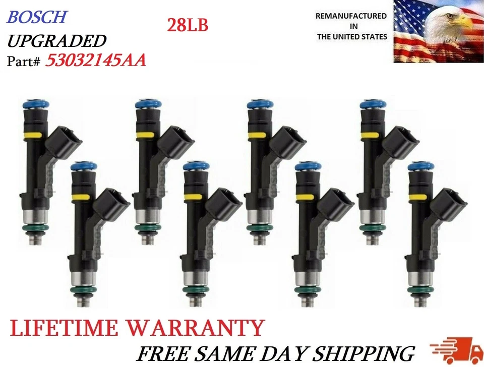8x Inyectores de combustible OEM BOSCH Upgrade 28 lb para Dodge Dakota y Durango 2000-01 4,7 L Foto 1 de 1