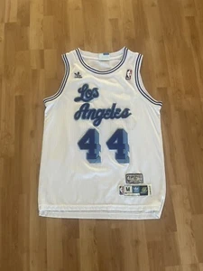 JERRY WEST #44 Los Angeles Lakers Adidas Hardwood Classics White Jersey Mens M - Picture 1 of 2
