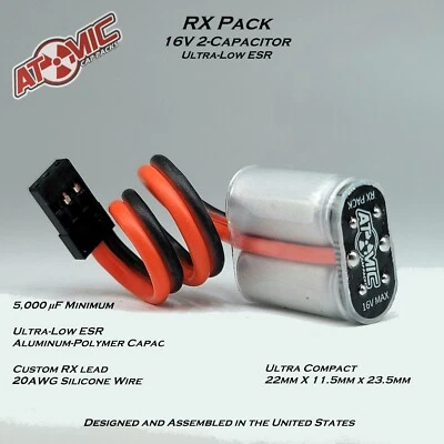 ATOMIC RX RC Cap Pack / Receiver Pack / Premium Aluminum-Polymer / Glitch Buster - Image 1 of 4