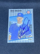 Mike Bielecki 1989 Fleer Glossy #419 Chicago Cubs Signed Auto Autographed Card