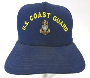 Vintage U.S. Coast Guard Snapback Hat Made In USA with BONUS Anchor Naval Pin - Picture 1 of 9