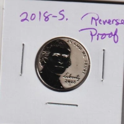 2018 S Jefferson Nickel  REVERSE Proof Frosty Thomas Coin Gem Frost Auctio Jeffy - Image 1 of 3