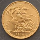 1974 Gold Sovereign coin