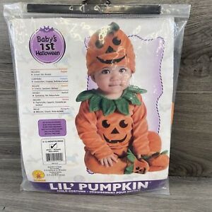 Baby’s 1st Halloween Rubies Lil’ Pumpkin Costume Size Jumper Hat Booties 6M-12M